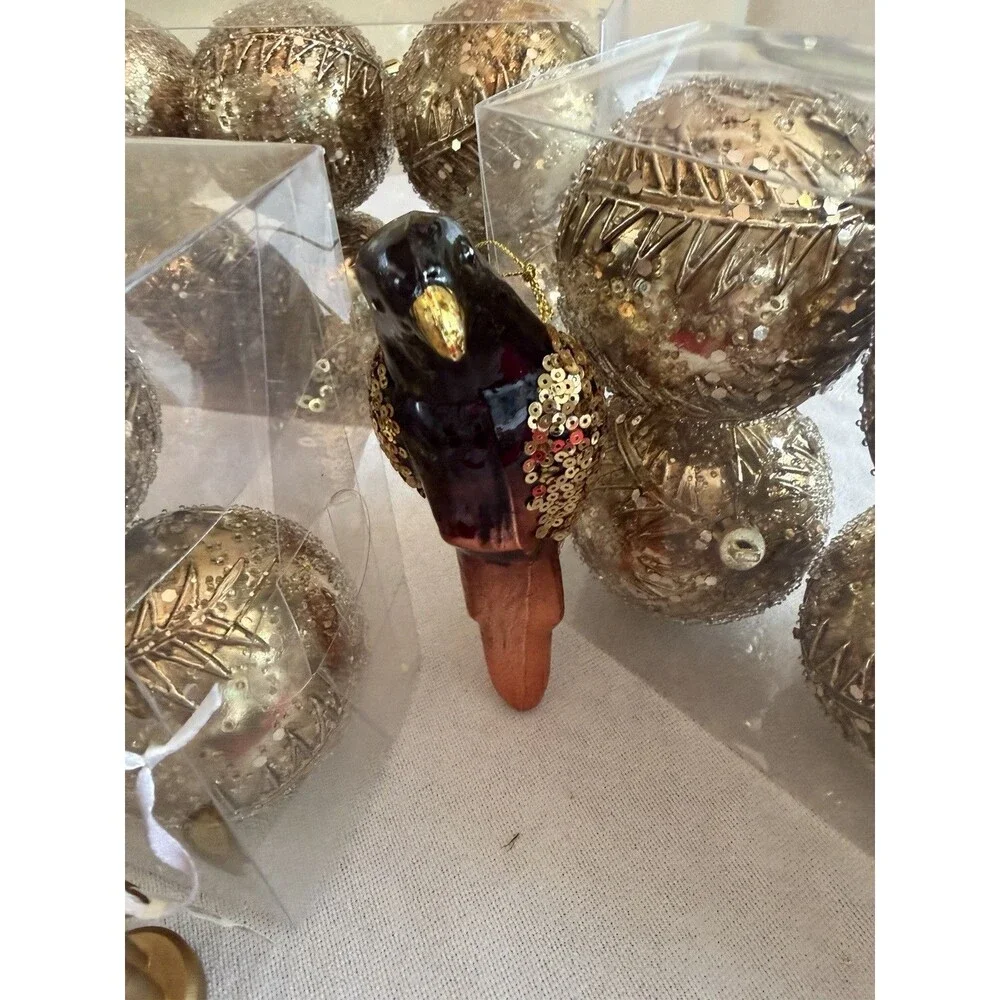 Christmas Hanging Ornaments Gold Black Silver Bauble Bell Star $5.50 ea $100 all